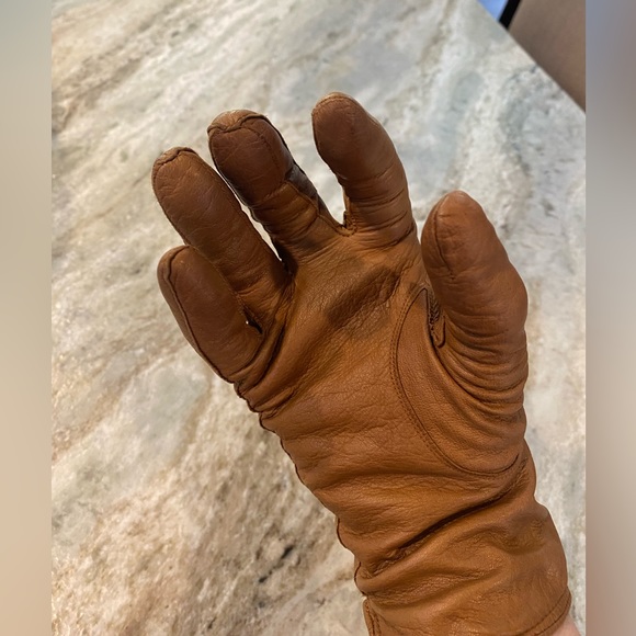 Coach leather cashmere gloves sz 8 brown - Picture 6 of 10
